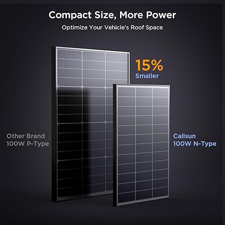 N-Type 16BB 400 Watt Solar Panel, 4Pcs Compact 12V 100W Solar Panel, 25% High Efficiency Monocrystalline PV Module, for Off-Grid, Rooftop, Farm,RV, Camper, Trailer, Marine(100w 4-Pack Panel)
