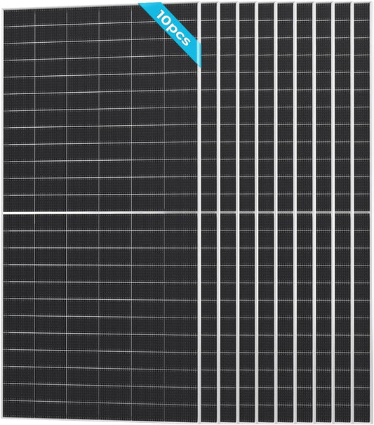 Renogy Solar Panels Bifacial 10Pcs 590 Watt N-Type Monocrystalline 12V 16BB Solar Panel, 25% High Efficiency Solar Module for RV Home Farm Shed Trailer Camper Marine Off-Grid System