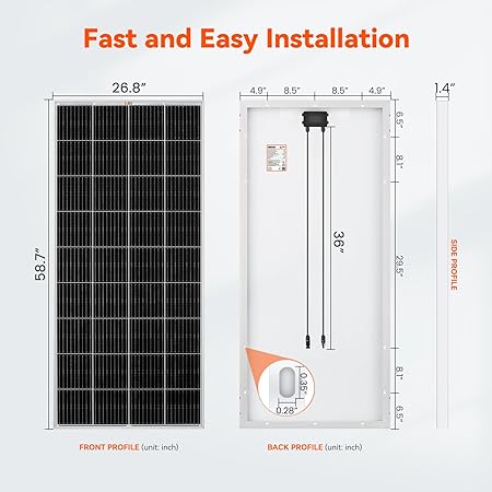 RICH SOLAR 1600W 24V Complete Solar Kit - 200W Mono Solar Panel, 60A MPPT Charge Controller, 100Ah Battery, 3000W Inverter