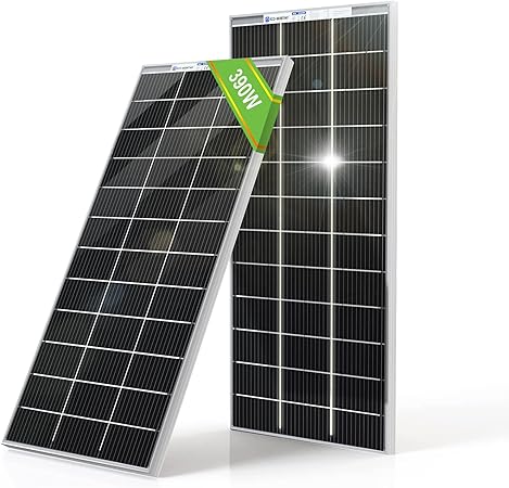 ECO-WORTHY 400W Bifacial Solar Panel 2pcs 195 Watt 12 Volt Monocrystalline Solar Panel Module Off Grid PV Power for Home, Camping, Boat, Shed Farm, RV
